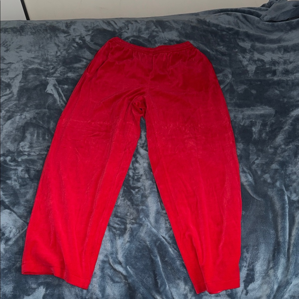 Balenciaga Hotel and Resorts Red Homewear velour pant